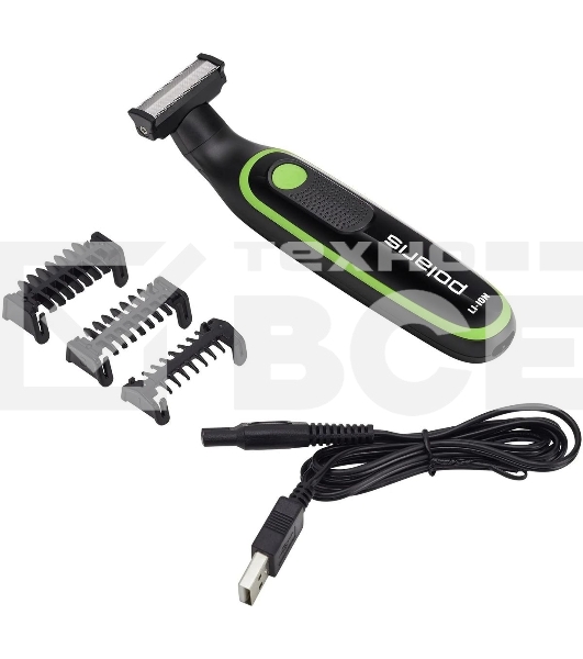 Машинка для стрижки Polaris PHC 0303RB черный/лайм 240Вт