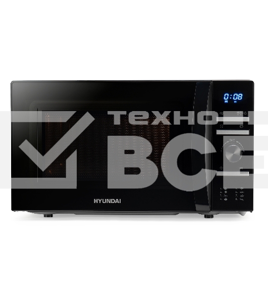 Микроволновая печь Hyundai HYM-D3031 черный, 20 л, 700 Вт, переключатели - поворотный механизм/кнопки