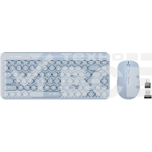 Комплект клавиатура + мышь A4Tech Fstyler FG3200 Air клав:синий мышь:синий USB беспроводная slim Multimedia