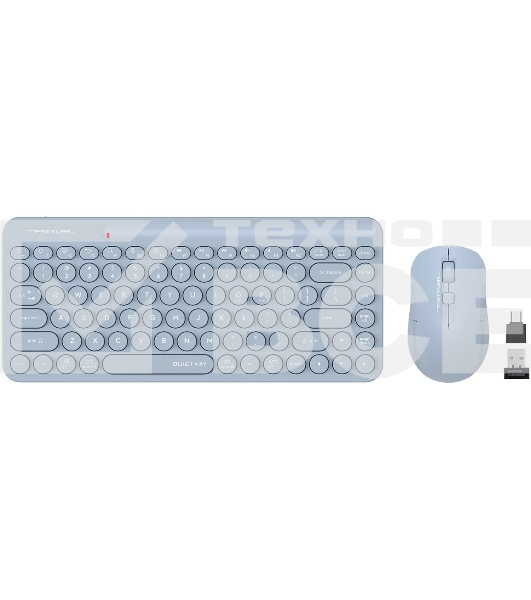 Комплект клавиатура + мышь A4Tech Fstyler FG3200 Air клав:синий мышь:синий USB беспроводная slim Multimedia