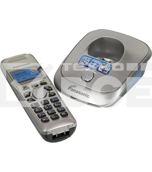 Телефон Panasonic KX-TG2511RUN (платиновый) {АОН, Caller ID,спикерфон на трубке,переход в Эко режим одним нажатием}