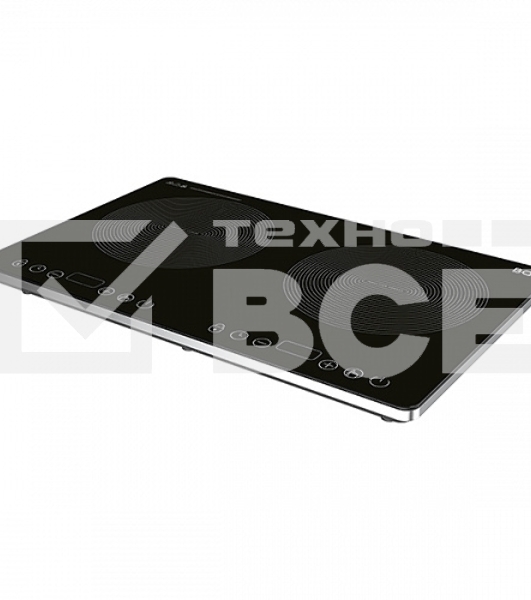 Индукционная плитка BQ HP105W Black-Silver, Мощность 3500 Вт (2000 Вт левая конфорка + 1500 Вт правая конфорка)