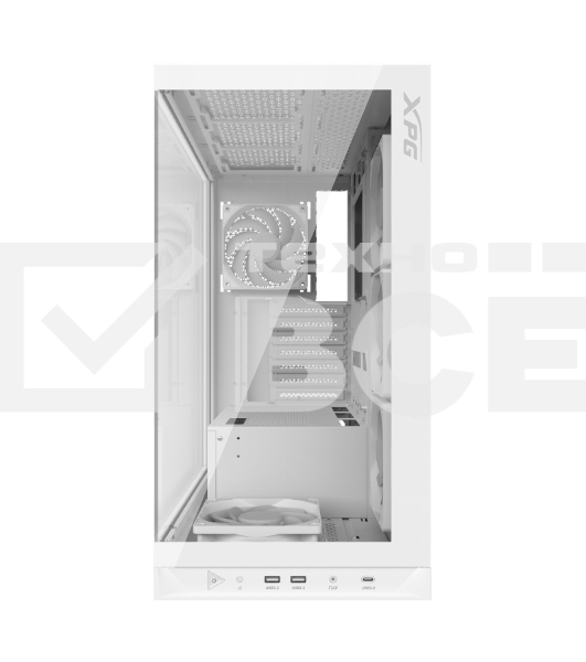 Компьютерный корпус XPG INVADER X WHITE (INVADERXMT-WHCWW) Mid-Tower Gaming ATX PC Case with Panoramic View, Tempered Glass Panels, and RGB Lighting Black