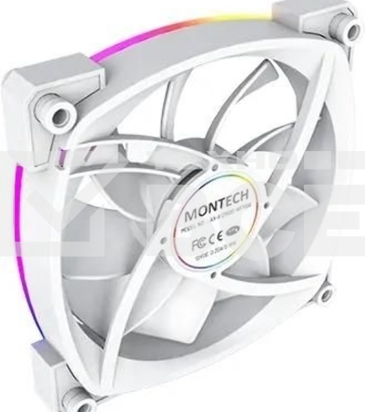 Вентилятор для корпуса MONTECH AX120 PWM белый, 120 мм, 1600 об/мин, 27 дБ, 4 pin