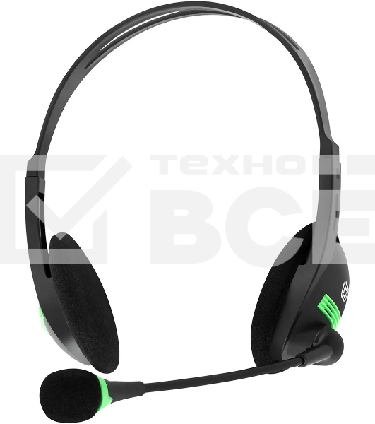 Наушники с микрофоном Оклик HS-M100 черный 1.8м накладные оголовье (1532004)