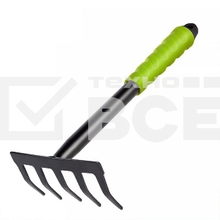 Грабли садовые ручные пятизубчатые Deli DL580813 длина 30 см, защита от ржавчины и коррозии, противоскользящая рукоять