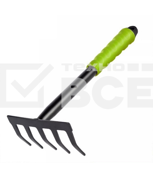 Грабли садовые ручные пятизубчатые Deli DL580813 длина 30 см, защита от ржавчины и коррозии, противоскользящая рукоять