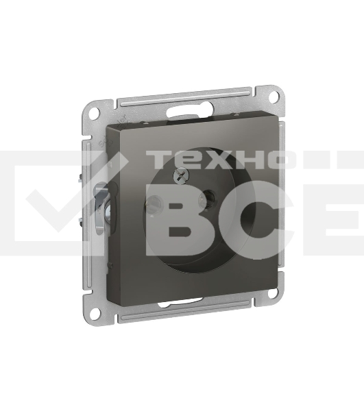 Механизм розетки 1-м СП AtlasDesign 16А IP20 без заземл. сталь SchE ATN000941