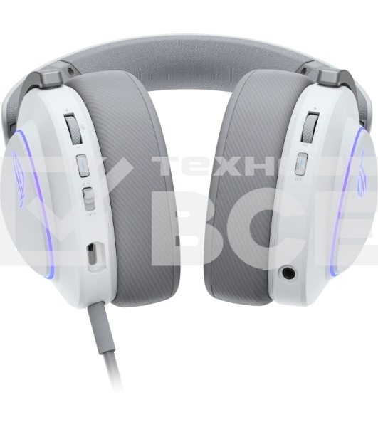 Гарнитура ASUS ROG Delta II белый, беспроводная + проводная, радиоканал, до 140 ч, подсветка, совместимость с PS5, Xbox