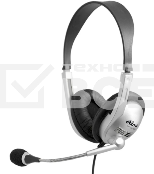 Гарнитура Ritmix RH-533 USB серебристый, проводная, USB