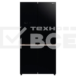 Холодильник Hitachi R-WB720VUC0 GBK черный стекло трехкамерный инвертер 372/196л морозилка снизу, фото 1