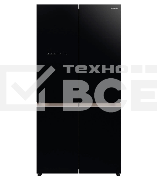 Холодильник Hitachi R-WB720VUC0 GBK черный стекло трехкамерный инвертер 372/196л морозилка снизу