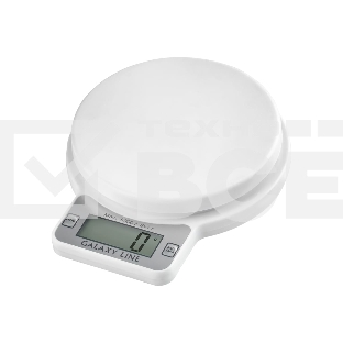 Кухонные весы Galaxy Line GL 2814, белый, пластик, ЖК-дисплей, максимально допустимый вес 5 кг, цена деления 1 г
