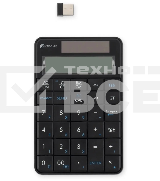 Числовой блок Оклик K604W черный USB беспроводная slim для ноутбука (1979325)
