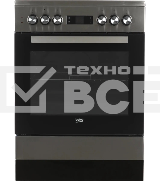 Плита электрическая Beko FSE67310GX черный, конфорок 4 шт, духовка 66 л, 60 см x 85 см x 60 см
