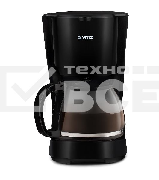 Кофеварка капельная Vitek VT-1528 BK черный, исп. кофе - молотый, 1.25 л, 750 Вт