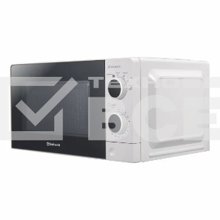 Микроволновая печь Sakura SA-7055W белый, 20 л, 700 Вт, переключатели - поворотный механизм