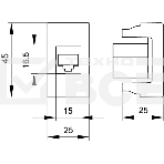 Розетка компьютерная DKC Viva 45238 1-м 1 мод. RJ45 кат.5E черный, фото2