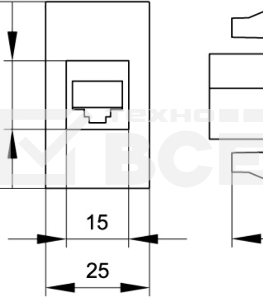 Розетка компьютерная DKC Viva 45238 1-м 1 мод. RJ45 кат.5E черный