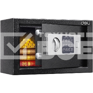 Сейф Deli ET520 310x 200x 200 мм, ключевой, электронный, черный/серебристый
