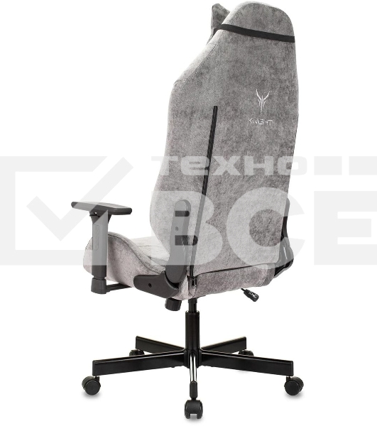 Кресло игровое Knight N1 Fabric серый Light-19 с подголов. крестовина металл