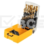 Набор сверл по металлу Denzel 1-13 мм, HSS-Tin, Golden Tip, 25 шт, фото 1