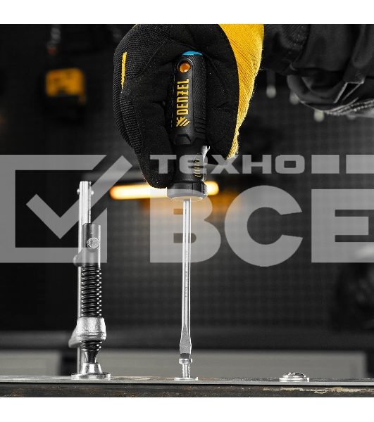 Отвертка Denzel SL5x100 мм, S2, 3к рукоятка