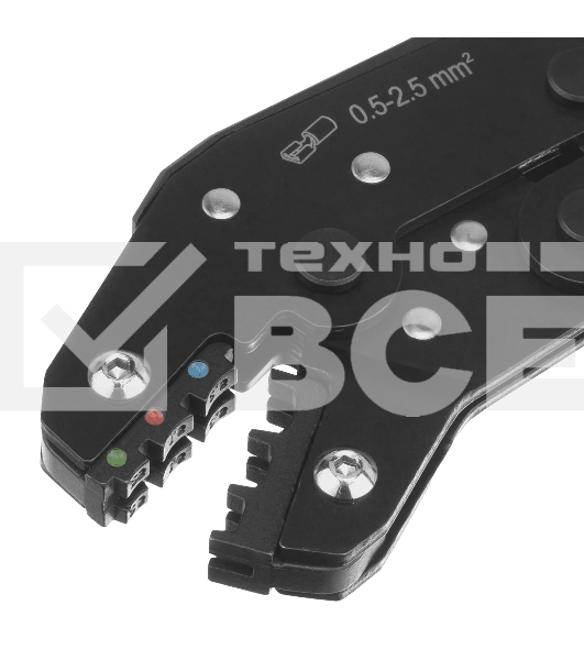 Клещи для обжима изолир. наконечников Denzel НКИ и НВИ, разъемов РПИ, гильз ГСИ, 0,5 - 2,5 мм2