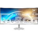 Монитор 34' MSI Pro MP341CQW VA 3440x1440, 100 Гц, 1 мс, 21:9, 300 кд/м2, 2xHDMI, 1xDP, изогнутый, белый, фото 1