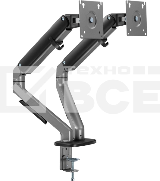 Кронштейн для мониторов Ultramounts UM735BL черный/серый 17'-27' макс.7кг крепление к столешнице поворот и наклон