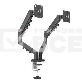 Кронштейн Kromax OFFICE-14 черный, 4 шт/уп. Кр. стал. настол. для 2-х мон. 15'-32', max 2x10 кг, 6 ст. св., нак. +90° -45°, пов. 180°, max VESA 100x100