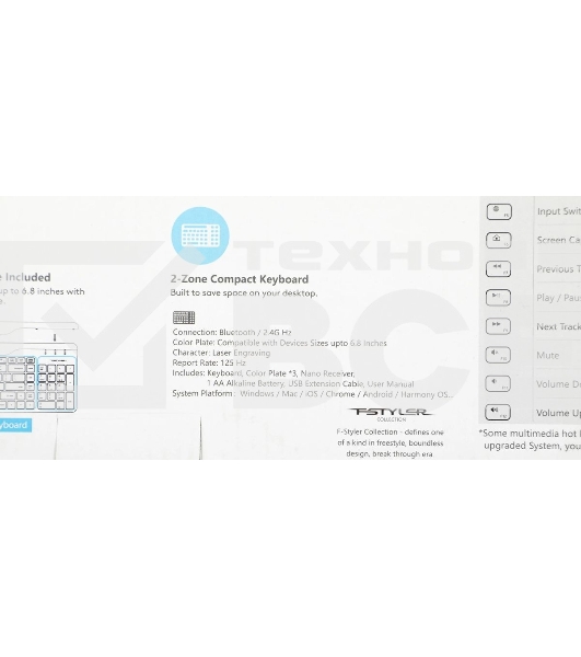 Клавиатура беспроводная A4Tech Fstyler FBK25, USB, Bluetooth/Радиоканал, черный/серый