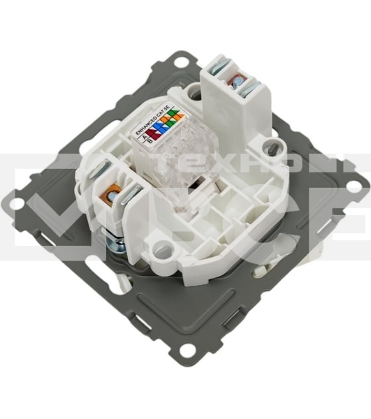 Розетка компьютерная 1-м TOKOV ELECTRIC СП Pixel RJ45 кат.5E механизм перламутр.