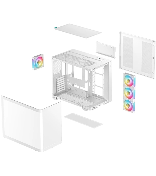 Корпус DeepCool CG530U 4F White, Midi-Tower, белый, 4 x 120 мм