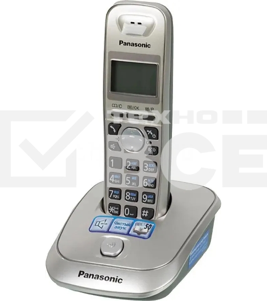 Телефон Panasonic KX-TG2511RUN (платиновый) {АОН, Caller ID,спикерфон на трубке,переход в Эко режим одним нажатием}