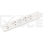 Бытовой удлинитель PowerCube, 4р с/з вык., 3USB, 3500 Вт, 16А, 1.9 м, 3*1,0 (белый) PC-6-2M, фото5