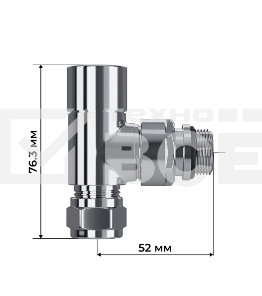 Набор термостатический трехосевой Royal Thermo Design Pro 15мм М30х1,5 (Хром)