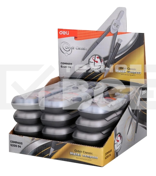 Циркуль Deli EG20904 металл в компл.:набор грифелей