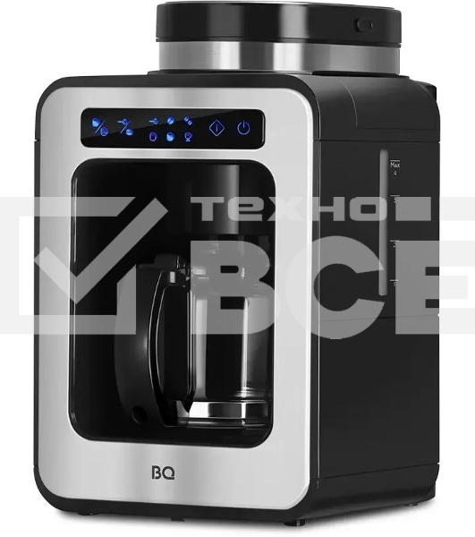Кофеварка капельная BQ CM7000 Steel-Black, исп. кофе - зерновой/молотый, 0.6 л, 600 Вт