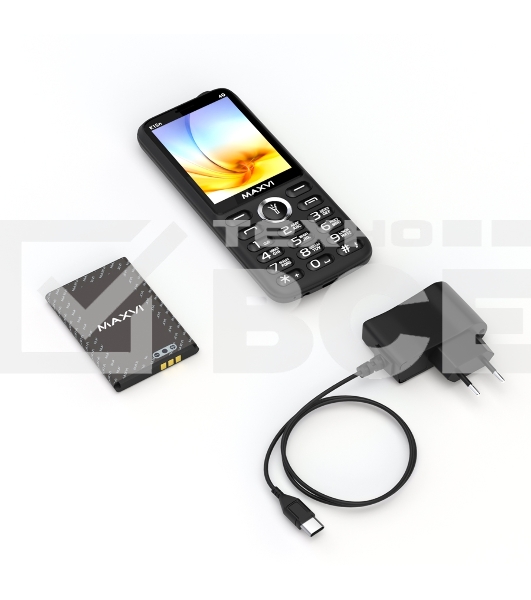 Мобильный телефон Maxvi K15n 4G черный
