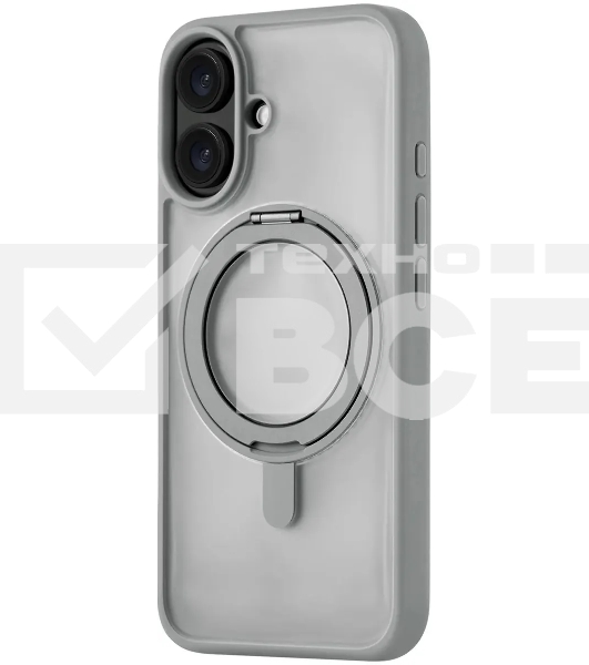 Чехол (клип-кейс) uBear для Apple iPhone 16 Clip 360 with MagSafe серый (CS438GR61RG-I24M)