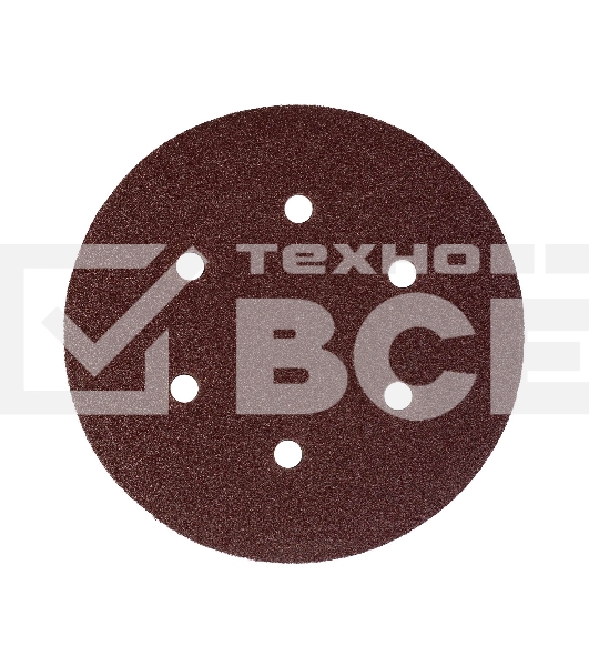 Круг шлифовальный PATRIOT на липучке, 150мм, 6 отверстий, Р100, 5 шт