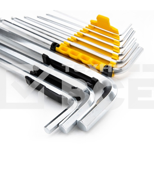 Набор шестигранных ключей Deli DL3090 9 шт. Шаровой конец. Размер: 1,5-10 мм. Материал: Cr-V. Хромированный.