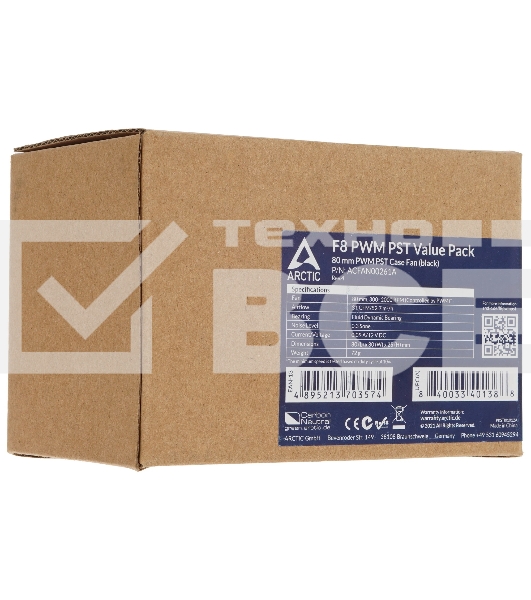 Вентилятор корпусной ARCTIC SF8 PWM PST (Black) Value pack (5pc) (ACFAN00261A)
