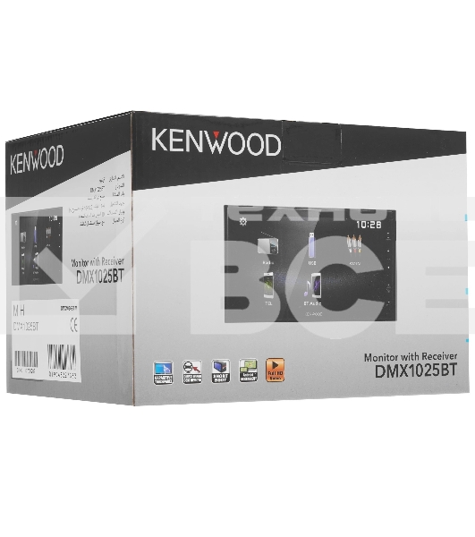 Автомагнитола Kenwood DMX1025BT, 2 DIN, 6.8', Bluetooth, USB Type-A