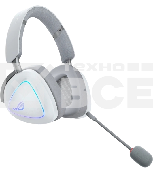 Гарнитура ASUS ROG Delta II белый, беспроводная + проводная, радиоканал, до 140 ч, подсветка, совместимость с PS5, Xbox