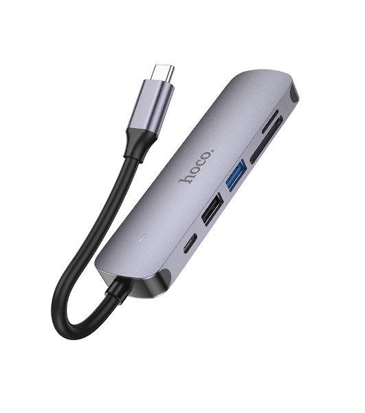 Док-станция Hoco HB28, USB Type-C, USB 3.0/PD100W/SD/TF/USB 2.0/HDMI, USB Type-C