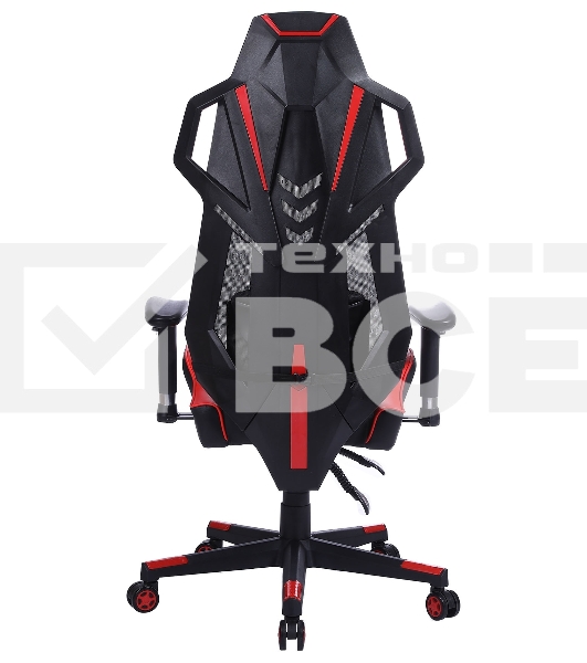 Кресло игровое Cactus CS-CHR-090BLR черный/красный, сиденье черный/красный, эко.кожа/сетка, крестовина пластик, пластик черный