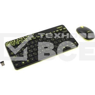 Комплект беспроводной клавиатура+мышь Logitech MK240 Black/Yellow (920-008198)