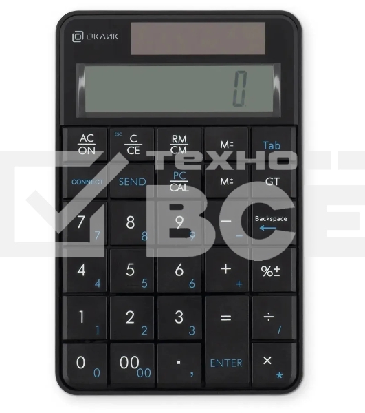 Числовой блок Оклик K604W черный USB беспроводная slim для ноутбука (1979325)